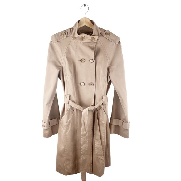 Trina Turk Tan Double Breasted Trench Coat New Without Tags - Picture 1 of 14